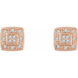 Diamond Cluster Earrings 1/10 ctw