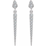 Diamond Dangle Earrings 1/4 ctw - 14K White Gold