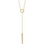 Diamond Circle & Bar Lariat Necklace 1/6 ctw 16-18" - Henry D Jewelry