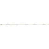 14K Yellow Gold Freshwater Pearl 5.5-6mm Tincup Bracelet 7.5" - Henry D Jewelry