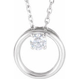Diamond Circle Necklace 1/10 ctw 16-18" - Henry D Jewelry