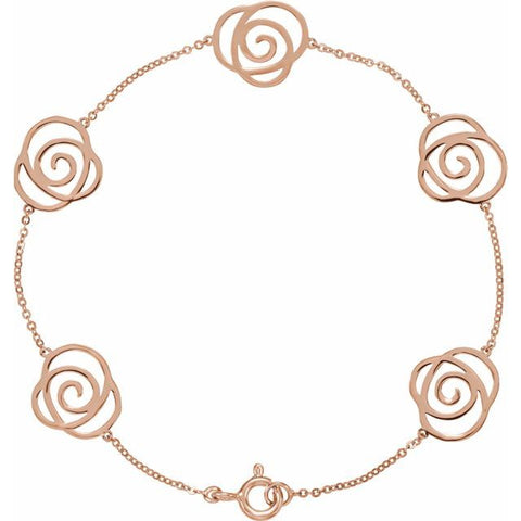 Floral-Inspired Bracelet - 14K Rose Gold