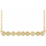 Diamond Milgrain Bar Necklace .07 ctw 16-18" - Henry D Jewelry