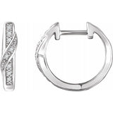 Diamond Hoop Earrings .05 ctw - 14K White Gold
