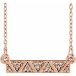 Diamond Geometric Bar Necklace .05 ctw 16-18" - Henry D Jewelry