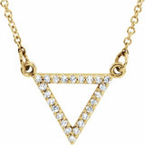 Diamond Triangle Necklace 1/10 ctw 16" - Henry D Jewelry