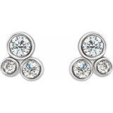 Geometric Diamond Cluster Earrings 1/5 ctw