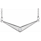 Diamond "V" Necklace .03 ctw 18" - Henry D Jewelry