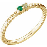 Family Birthstone Rope Ring