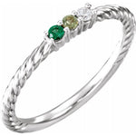 Family Birthstone Rope Ring