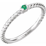 Family Birthstone Rope Ring