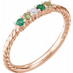 Family Birthstone Rope Ring