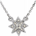 Diamond Star Necklace .04 ctw 16-18" - Henry D Jewelry