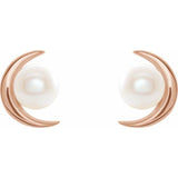 Freshwater Pearl Crescent Earring - Henry D Jewelry