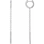 Diamond Hoop Chain Earrings 1/4 ctw - Henry D Jewelry