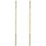 Diamond Hoop Chain Earrings 1/4 ctw - Henry D Jewelry