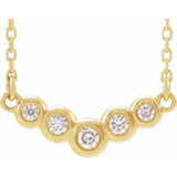 Diamond Chevron Bar Necklace 1/8 ctw 18" - Henry D Jewelry