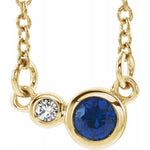 Blue Sapphire & Diamond Necklace .02 ctw - Henry D