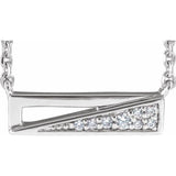 Diamond Bar Necklace .05 ctw 18" - Henry D Jewelry