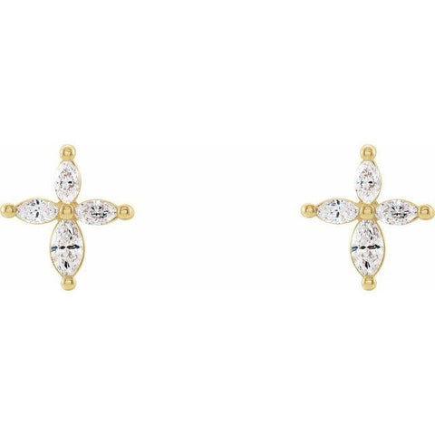 Diamond Cross Earrings 1/3 ctw - Henry D Jewelry
