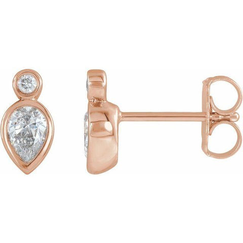 Diamond Bezel Set Earrings 1/3 ctw - Henry D Jewelry
