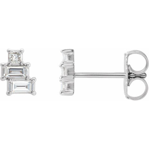 Geometric Diamond Cluster Earrings 1/4 ctw