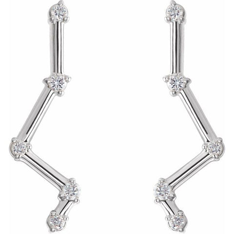 Diamond Constellation Ear Climber Earrings 1/10 ctw