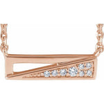 Diamond Bar Necklace .05 ctw 18" - Henry D Jewelry
