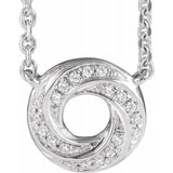 Diamond Circle Necklace .06 ctw 18" - Henry D Jewelry