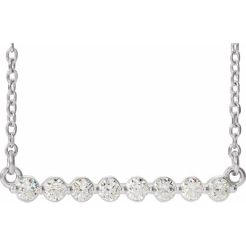 Lab-Grown Diamond Bar Necklace 1/4 ctw
