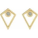 Opal Cabochon Pyramid Earrings