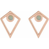 Opal Cabochon Pyramid Earrings