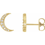 Crescent Diamond Earrings 1/10 ctw