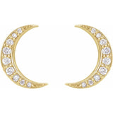 Crescent Diamond Earrings 1/10 ctw