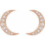 Crescent Diamond Earrings 1/10 ctw