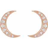 Crescent Diamond Earrings 1/10 ctw