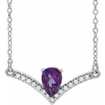 Amethyst & Diamond .06 ctw Necklace 18" - Henry D Jewelry
