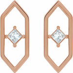 Geometric Diamond Earrings 1/3 ctw - 14K Rose Gold