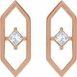 Geometric Diamond Earrings 1/3 ctw - 14K Rose Gold