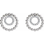 Beaded Circle Diamond Earrings 1/10 ctw - Henry D