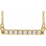 Diamond Bar Necklace 1/6 ctw 16" - Henry D Jewelry