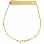 Pierced Cross Engravable Bar Bracelet