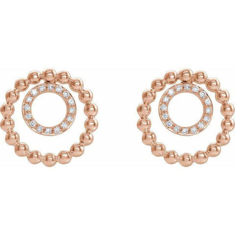Beaded Circle Diamond Earrings 1/10 ctw - Henry D