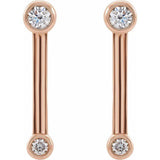 Bezel-Set Diamond Set Bar Earrings 1/5 ctw - Henry D