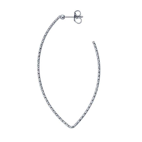 Marquise Wire Hoop Earrings - Sterling Silver