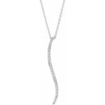 Diamond Vertical Bar Necklace .07 ctw 16-18" - Henry D Jewelry