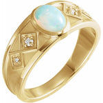 Ethiopian Opal & Diamond Ring .05 ctw