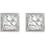 Bezel-Set Princess Cut Diamond Earrings 1/5 ctw - Henry D