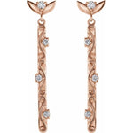Diamond Vintage-Inspired Dangle Earrings 1/8 ctw