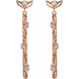 Diamond Vintage-Inspired Dangle Earrings 1/8 ctw